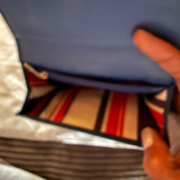 MCM Navy Leather Wallet with Gold Accents - Picture 5 of 7